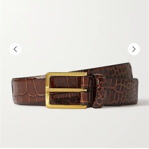 ANDERSON'S Croc-effect leather belt